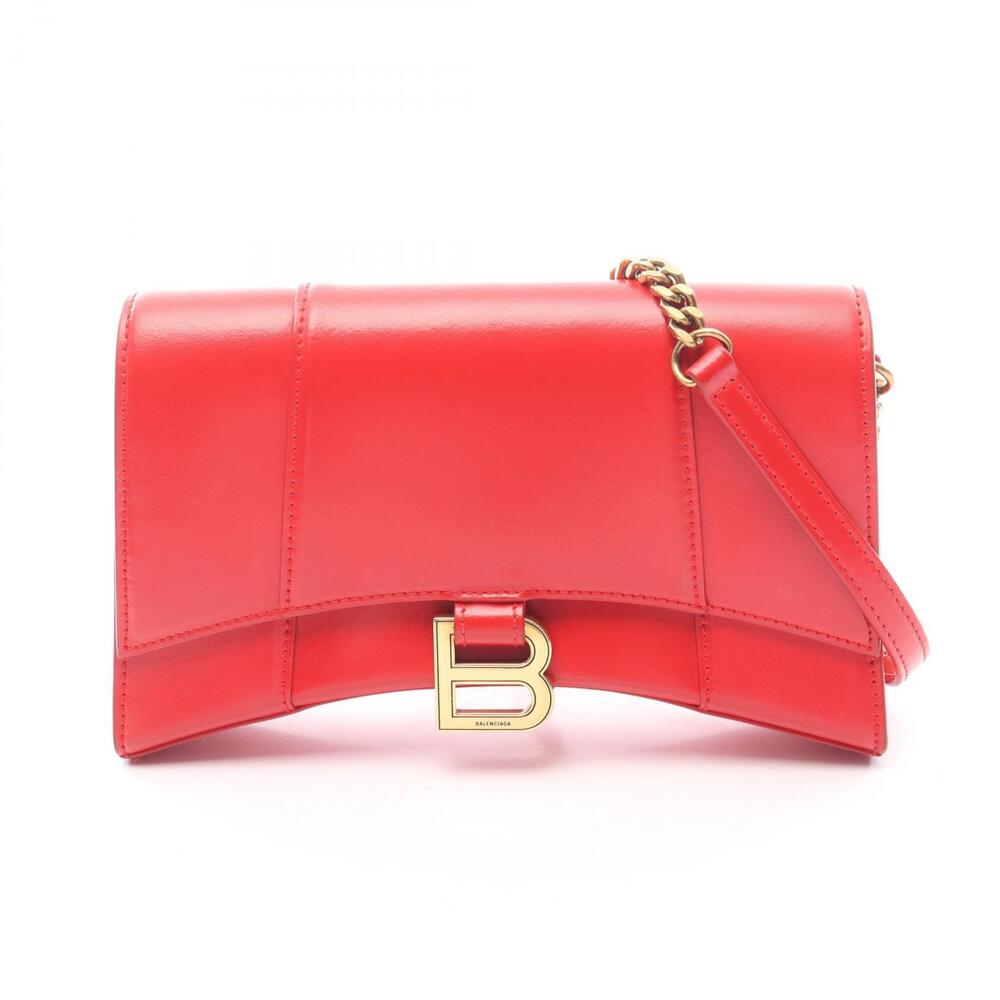Balenciaga Shoulder Leather Bag Red Hourglass - Picture 2 of 9